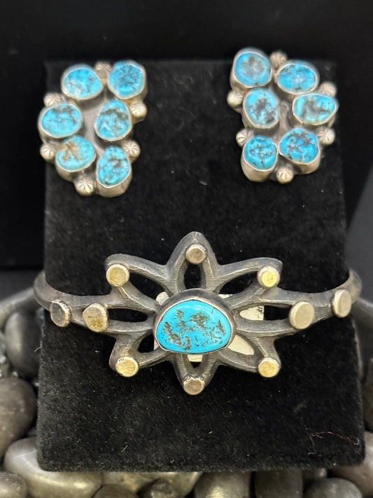 EARRING-ROUGH CUT TURQUOISE STUD