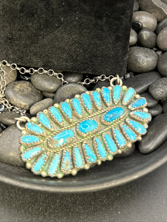 NECKLACE-ZUNI  KINGMAN OVAL ON CHAIN