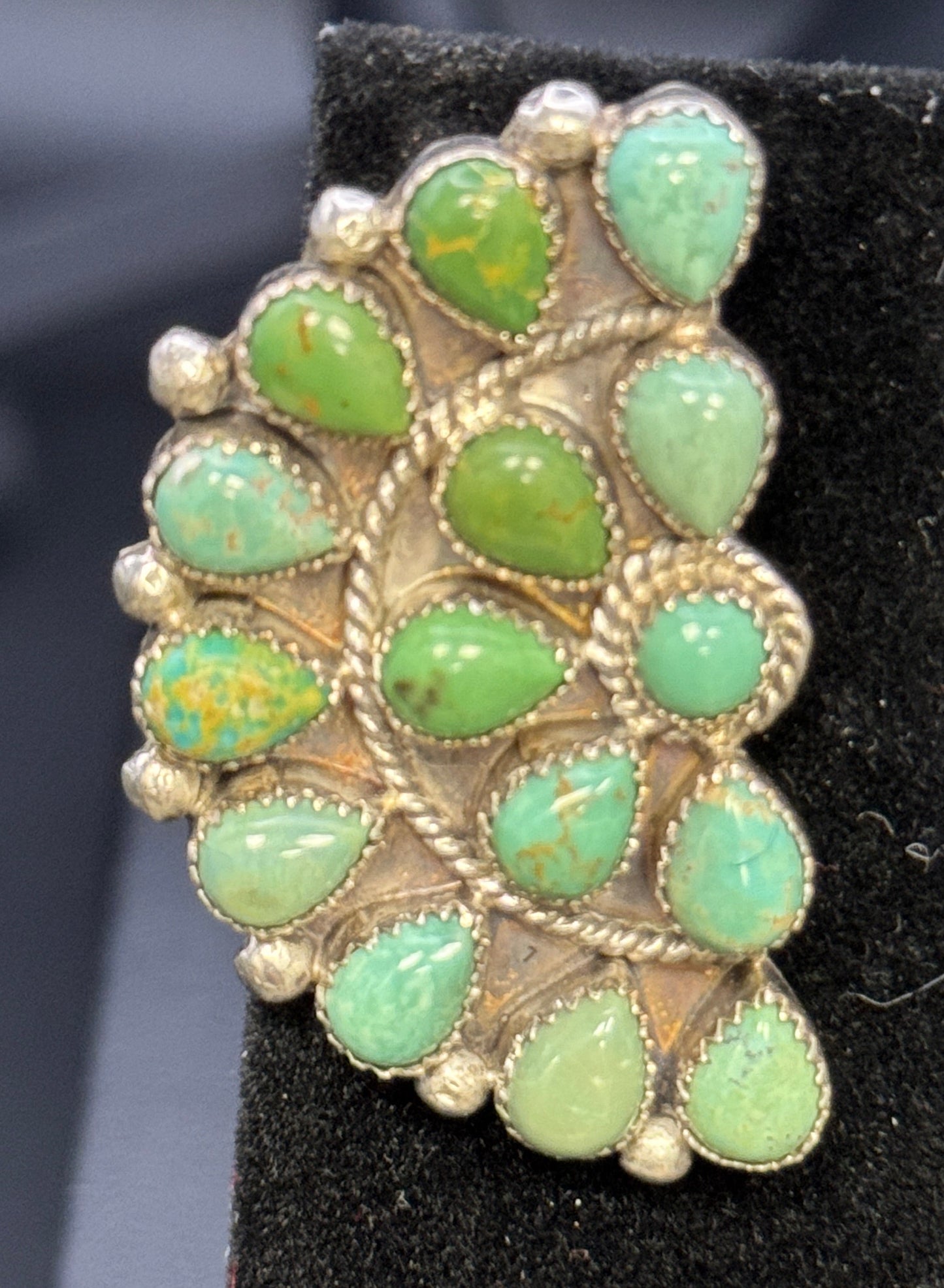 Sonoran Gold Zuni half cluster stud earring