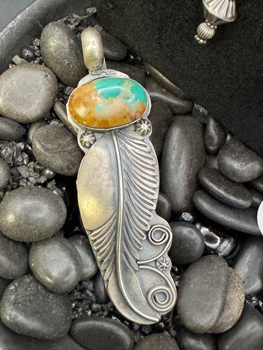 Feather Pendant Sonoran Gold
