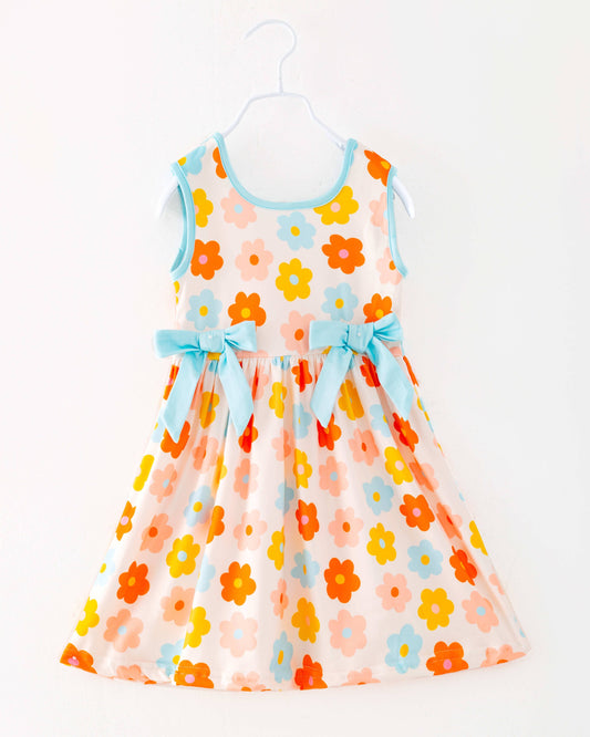 Multicolor Retro Flower Dress
