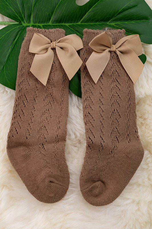 KNEE HIGH MESH BABY SOCKS.