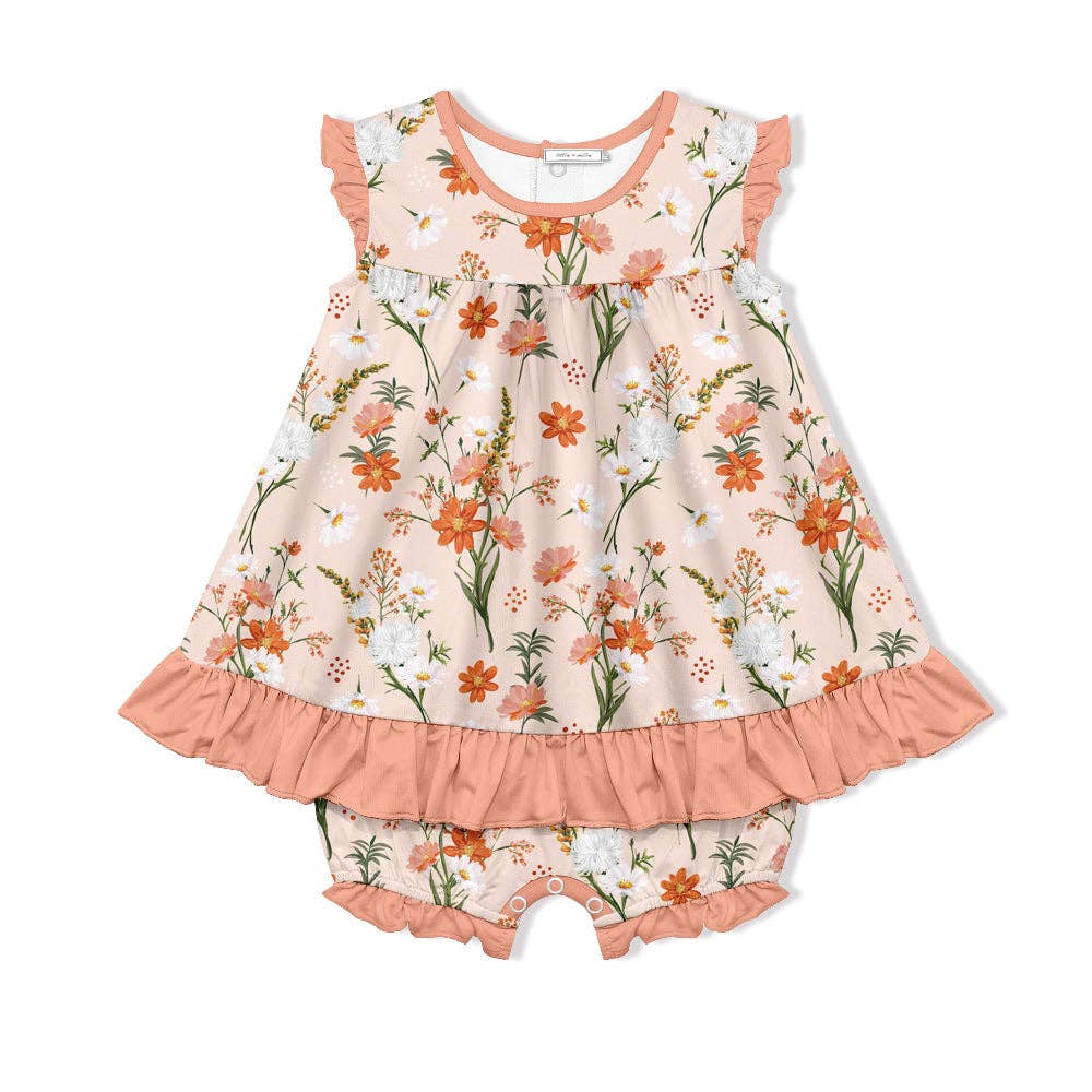 Audrey Floral Skirted Bubble Romper