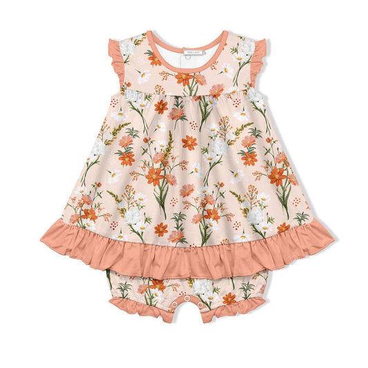 Audrey Floral Skirted Bubble Romper