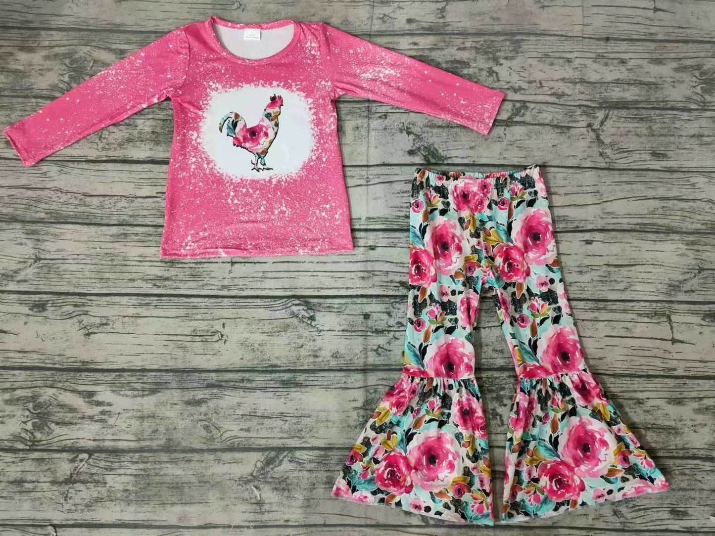 Girls chicken floral pants sets